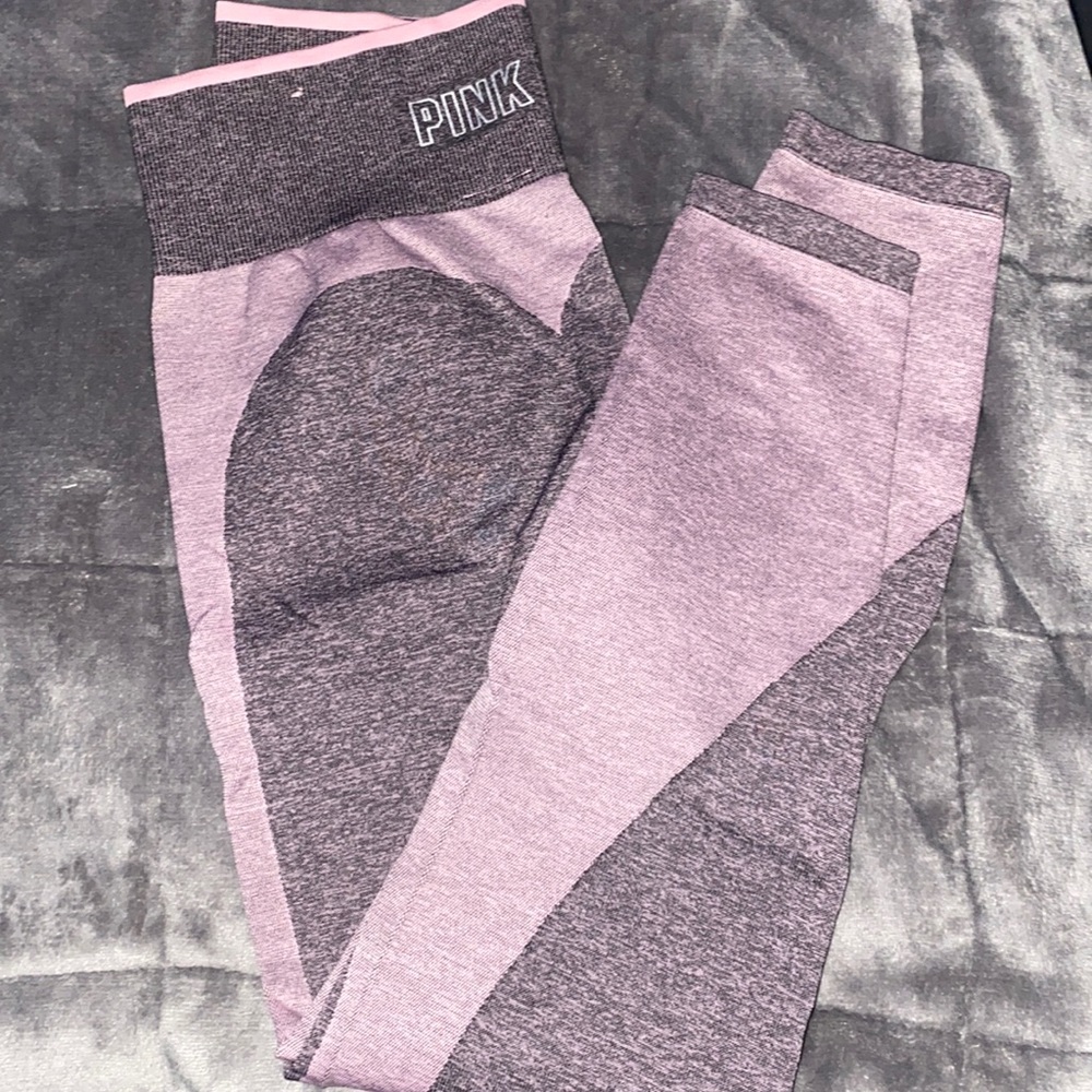 Pink seamless workout leggings